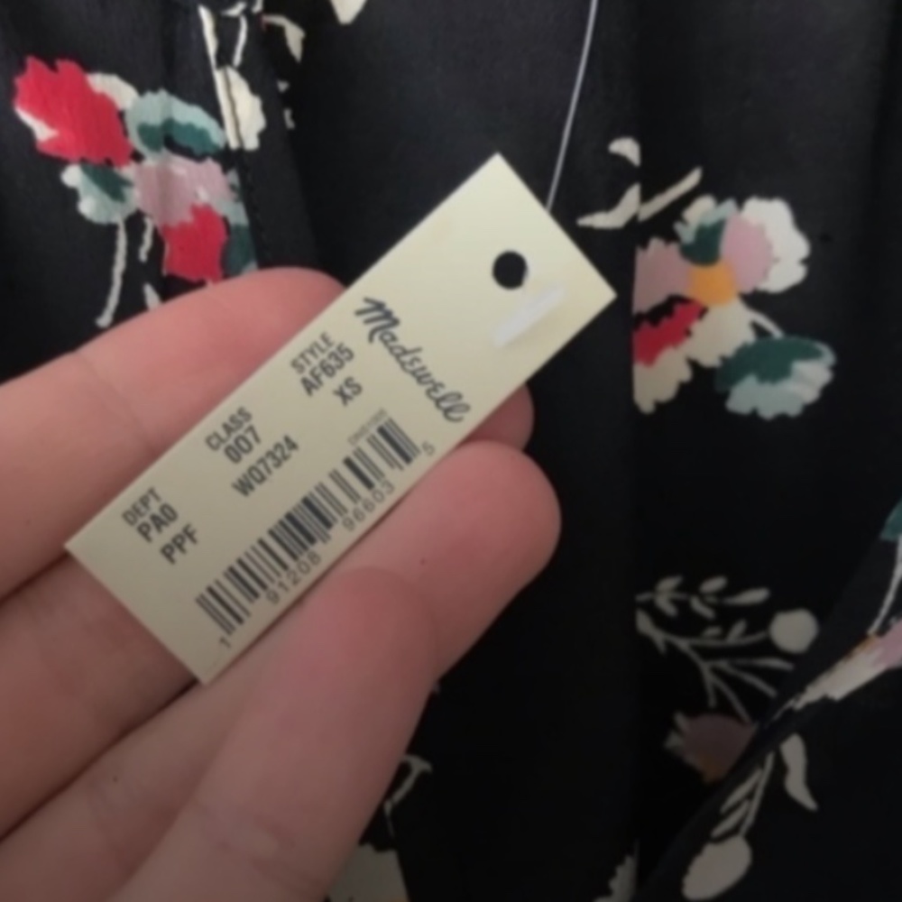 NWT Madewell Silk Notched Ruffle Cuff Blouse - Picture 7 of 9